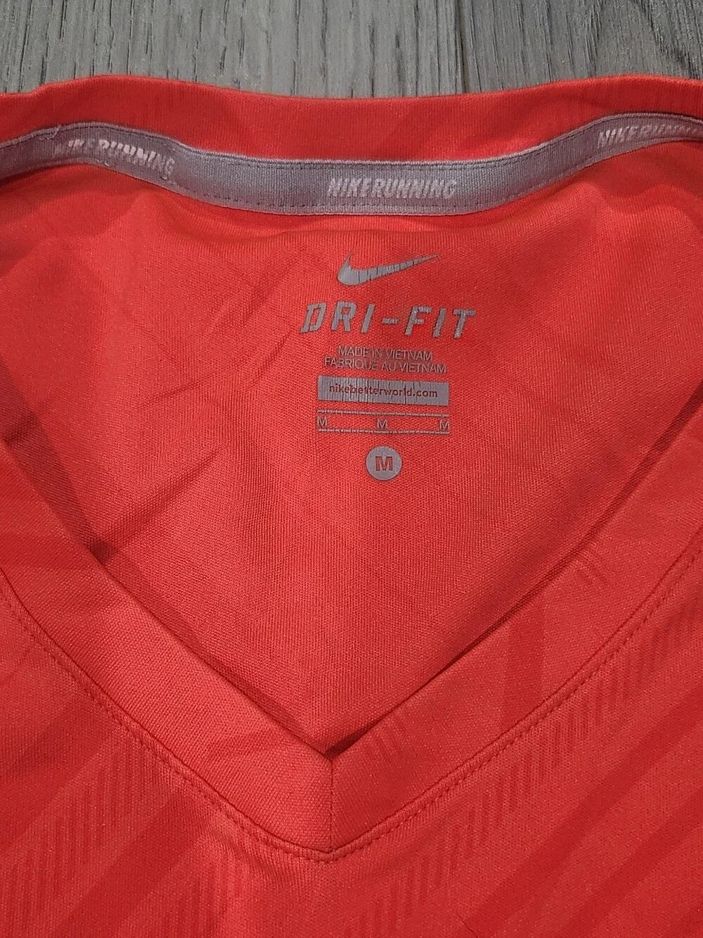Nike Womens Long Sleeve V-Neck Athletic Shirt - Red